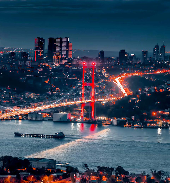 Istanbul Bosphorus Bridge at night