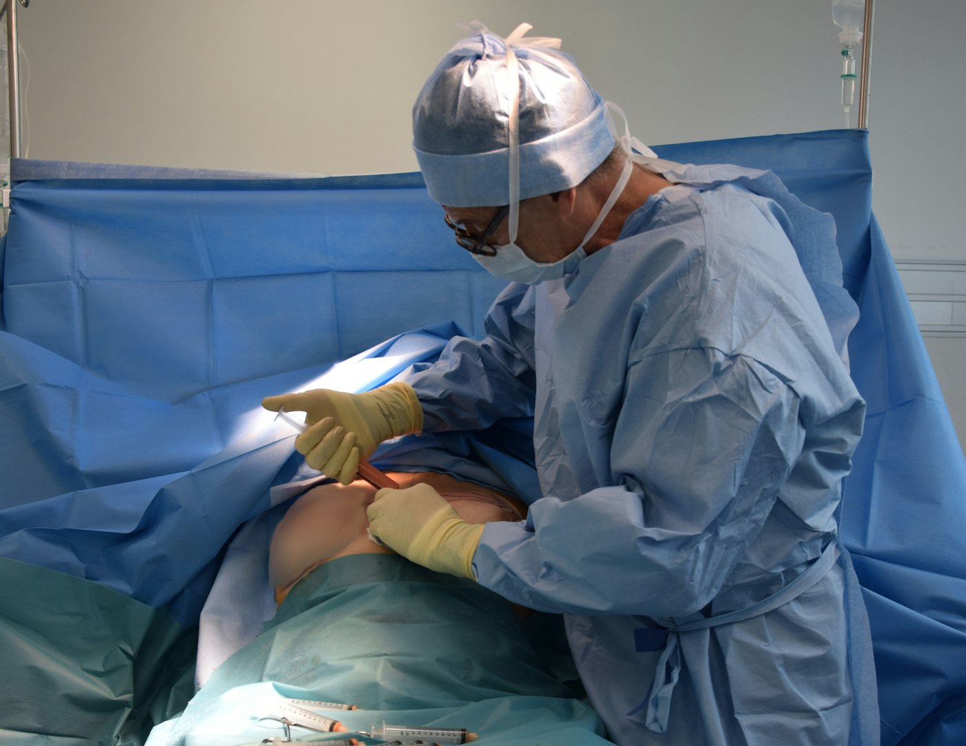 Aesthetic surgeon at work